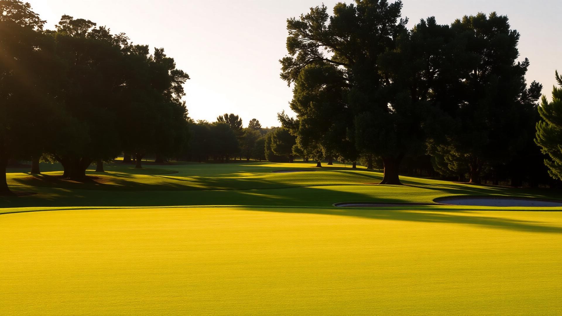 Golf course fairway at Granite Bay at golden hour